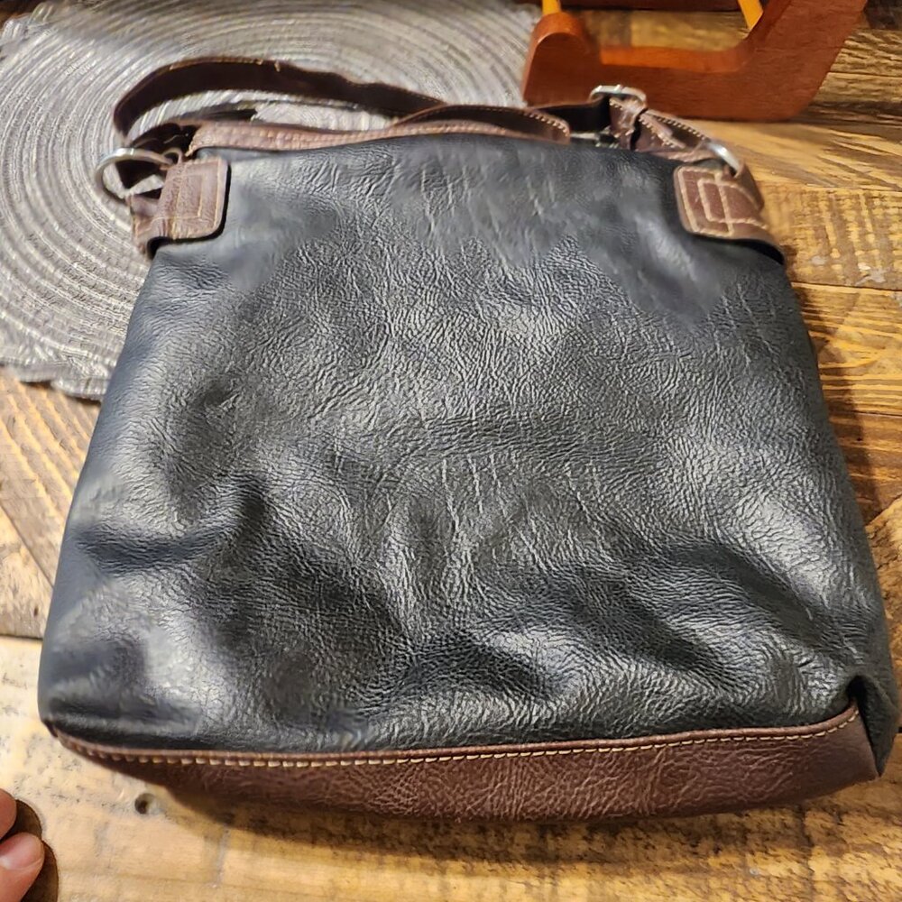 Black and Brown Leather Handbag, Cute Purse, - Picture 2 of 8